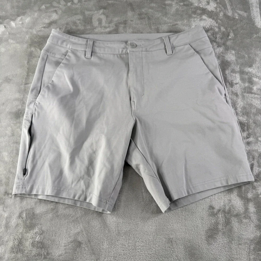 BYLT Premium Basics Mens Everyday Shorts 2.0 Grey Size 34 Stretch Performance
